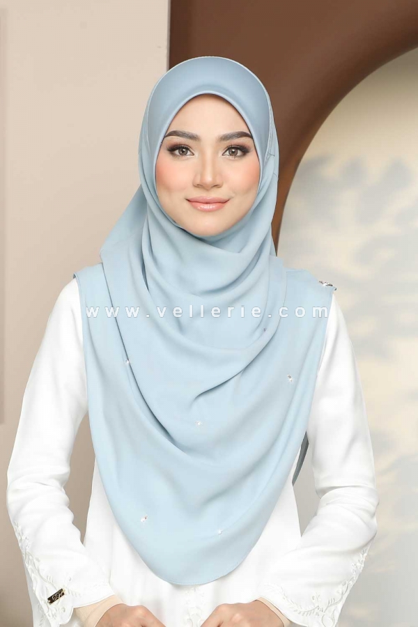Tudung Sarung Instant Premium Chiffon Aileen Luxe - ALX25B Baby Blue with Scuba Awning (DEFECT - Batu Tertanggal) Tudung Sarung Instant Premium Chiffon Aileen Luxe - ALX25B Baby Blue with Scuba Awning (DEFECT - Batu Tertanggal)